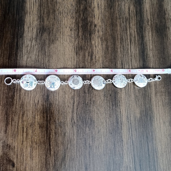 🌱 Native Bracelet-Mayan Symbols Abalone Inlay MEXICO Silver-Vintage - Picture 8 of 17